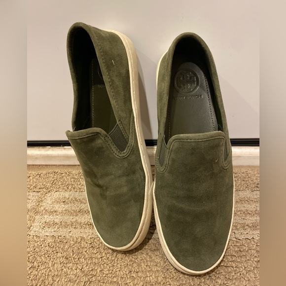 Tory Burch Jesse Green Suede Slip On Athletic Loafers Womens Comfort Shoes 7 M - Picture 3 of 15